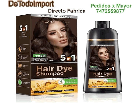 Hair Shampoo 5 en 1  Varios Colores Black, Chocolate, Cafe, Linen, Golden, Dark